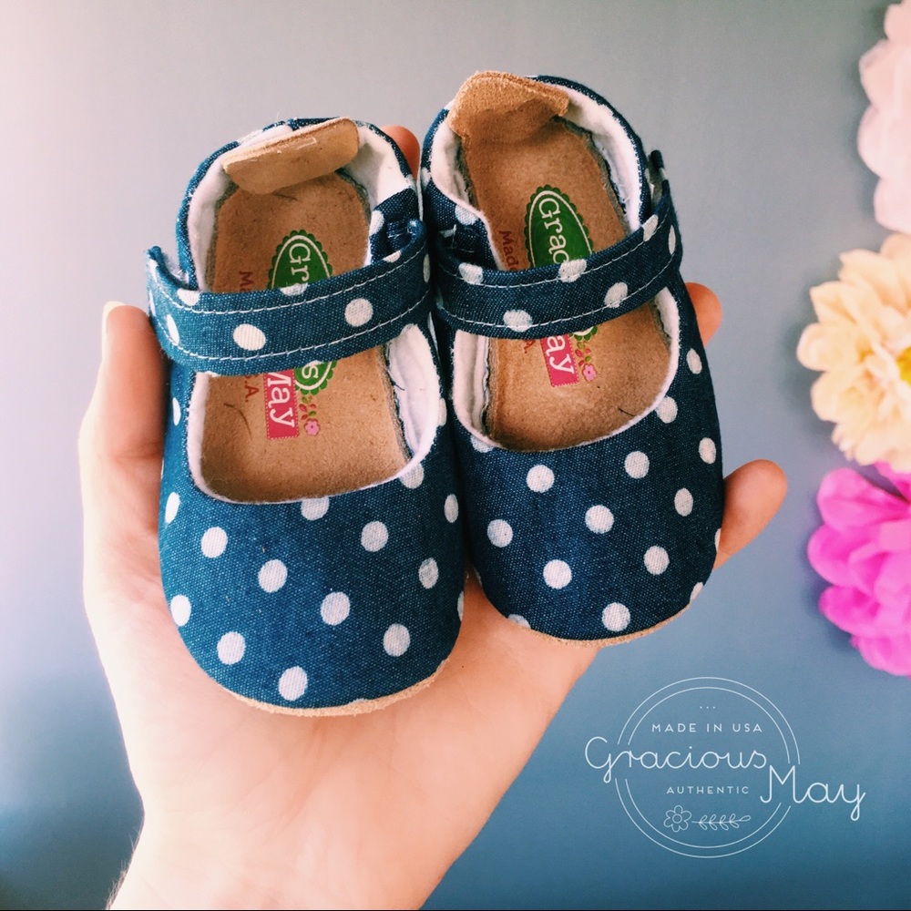 Gracious May Baby Toddler Girl Shoes Denim Suede